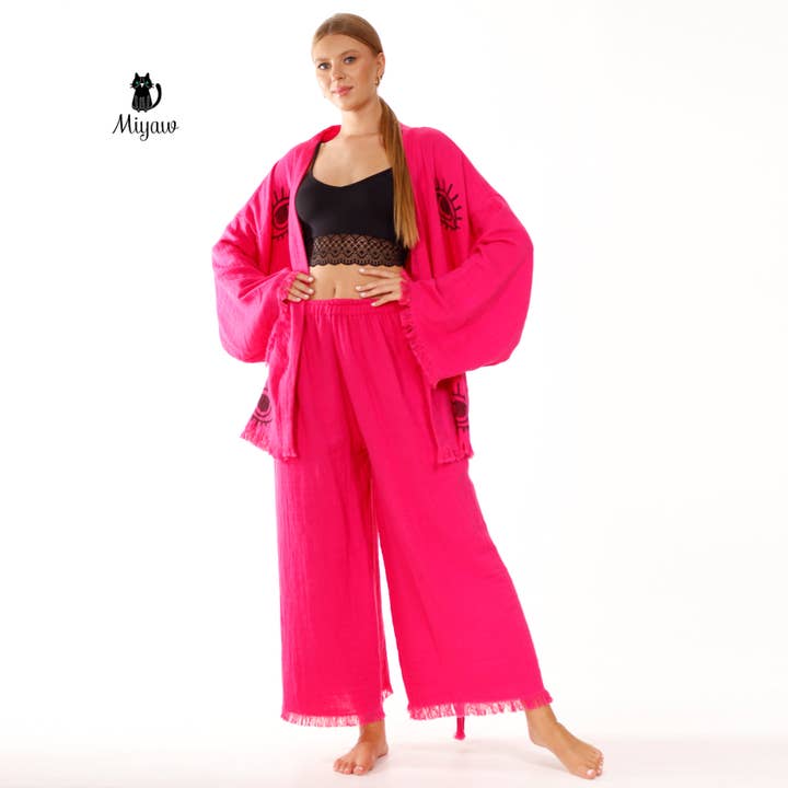 Fucsia Comodo abito da salotto biologico - Vivace stile boho fucsia in vendita all'ingrosso su Faire