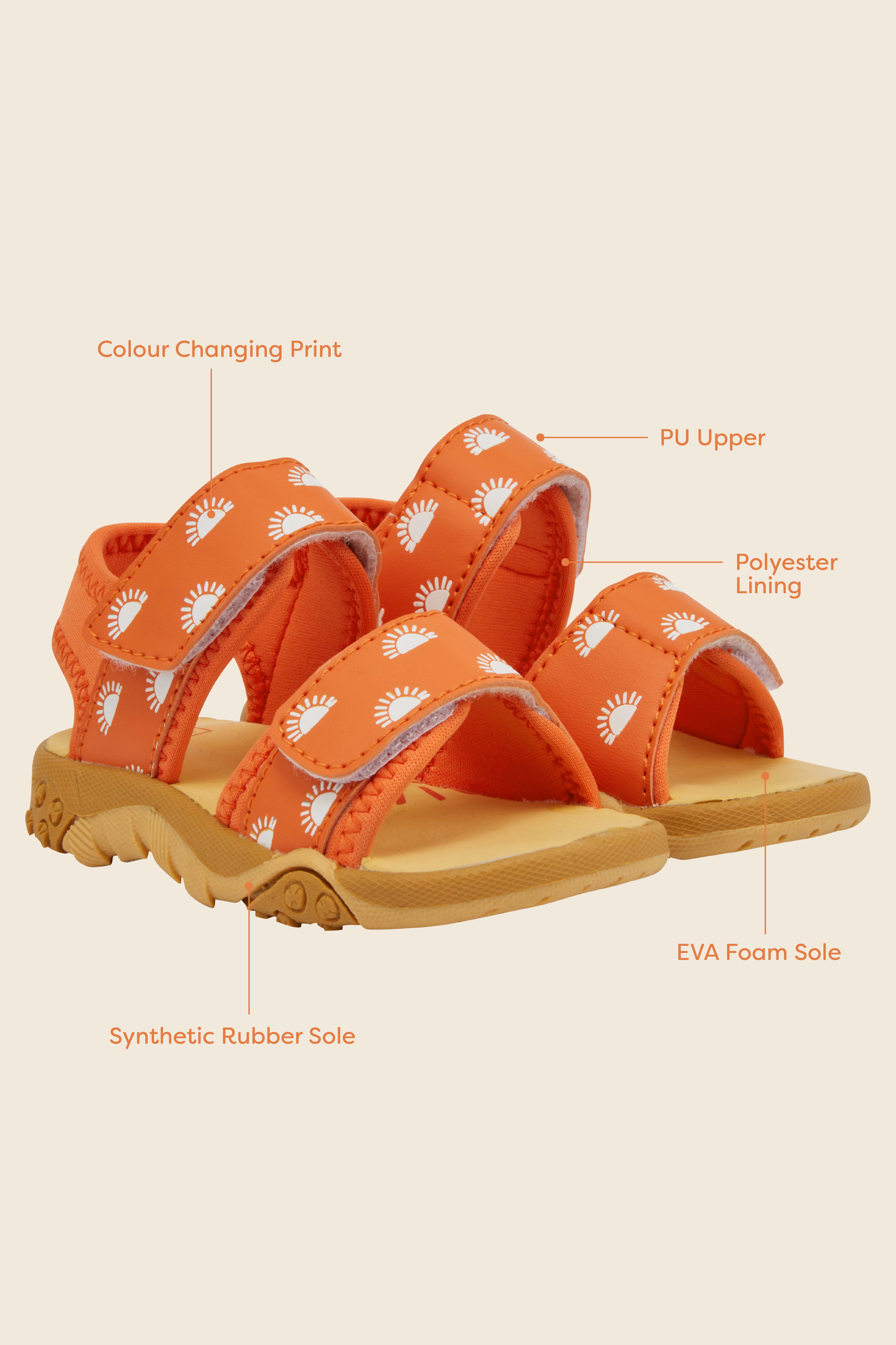 Grass & Air - Wholesale Sandals - Kids - Grass & Air Kids Orange Colour-Changing Sandals2