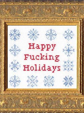 Flocons de neige Joyeuses F*cking Holidays pour la vente par Subversive Cross Stitch