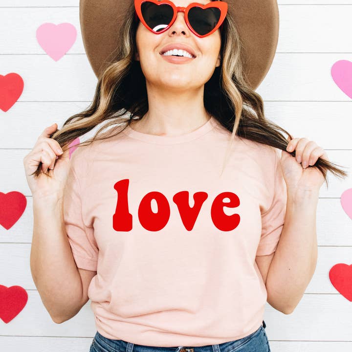 Love Retro Style Valentine Shirt for wholesale by With Love Louise