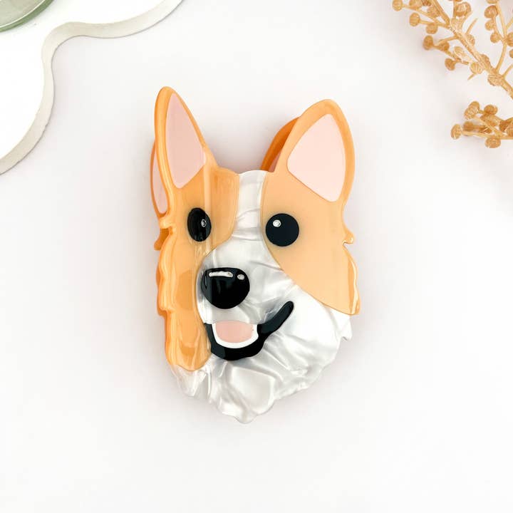 mildstyles - Wholesale Hair Clip - Women's - Cute Corgi Dog Hair Clip Acetate Animal Claw Clip5