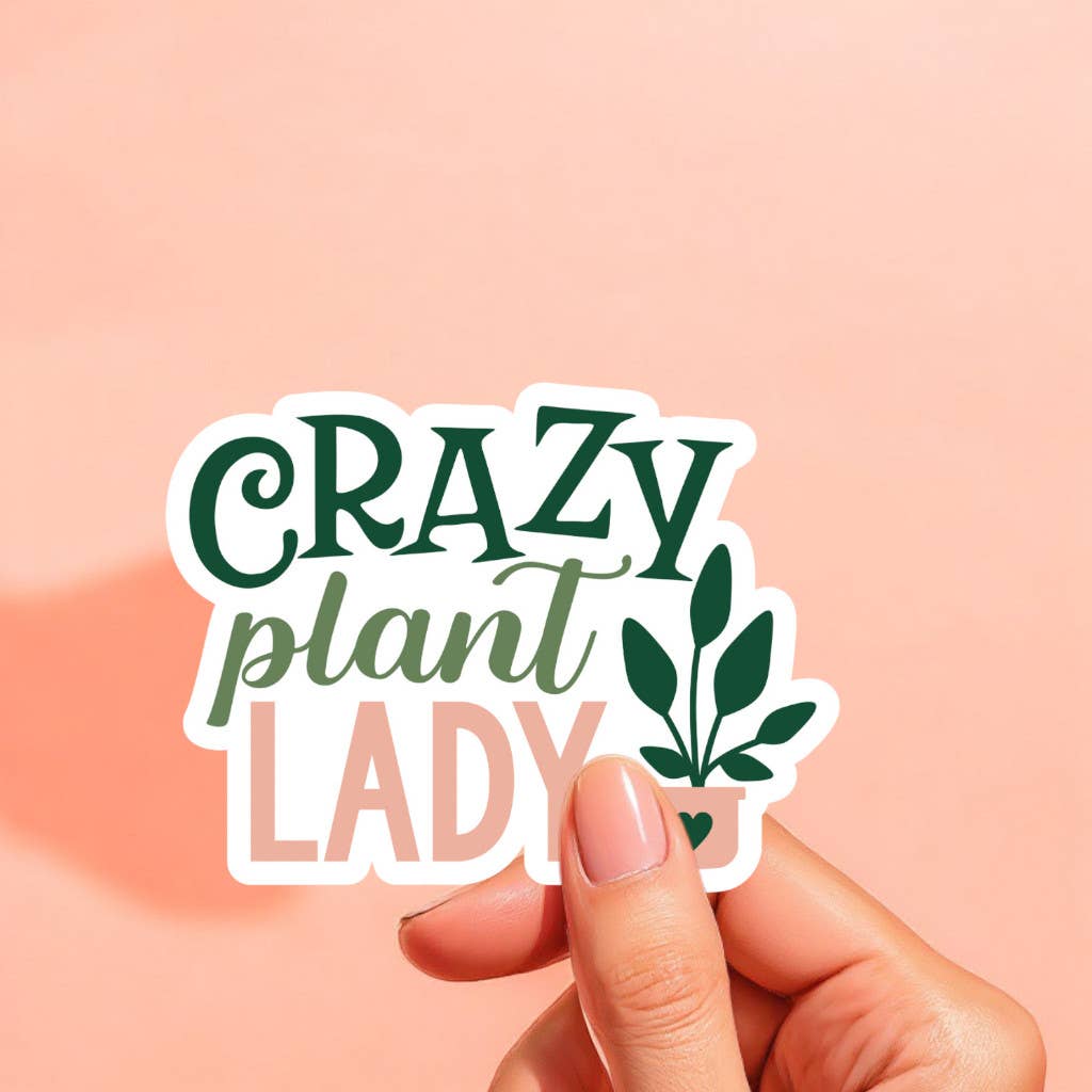 Midnight Dahlia Studio - Wholesale Sticker - Crazy Plant Lady Sticker | Cute Tumbler Sticker For Women