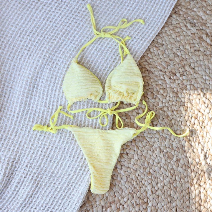Yellow Puff Bikini Set for wholesale by Cape Cod Chokers