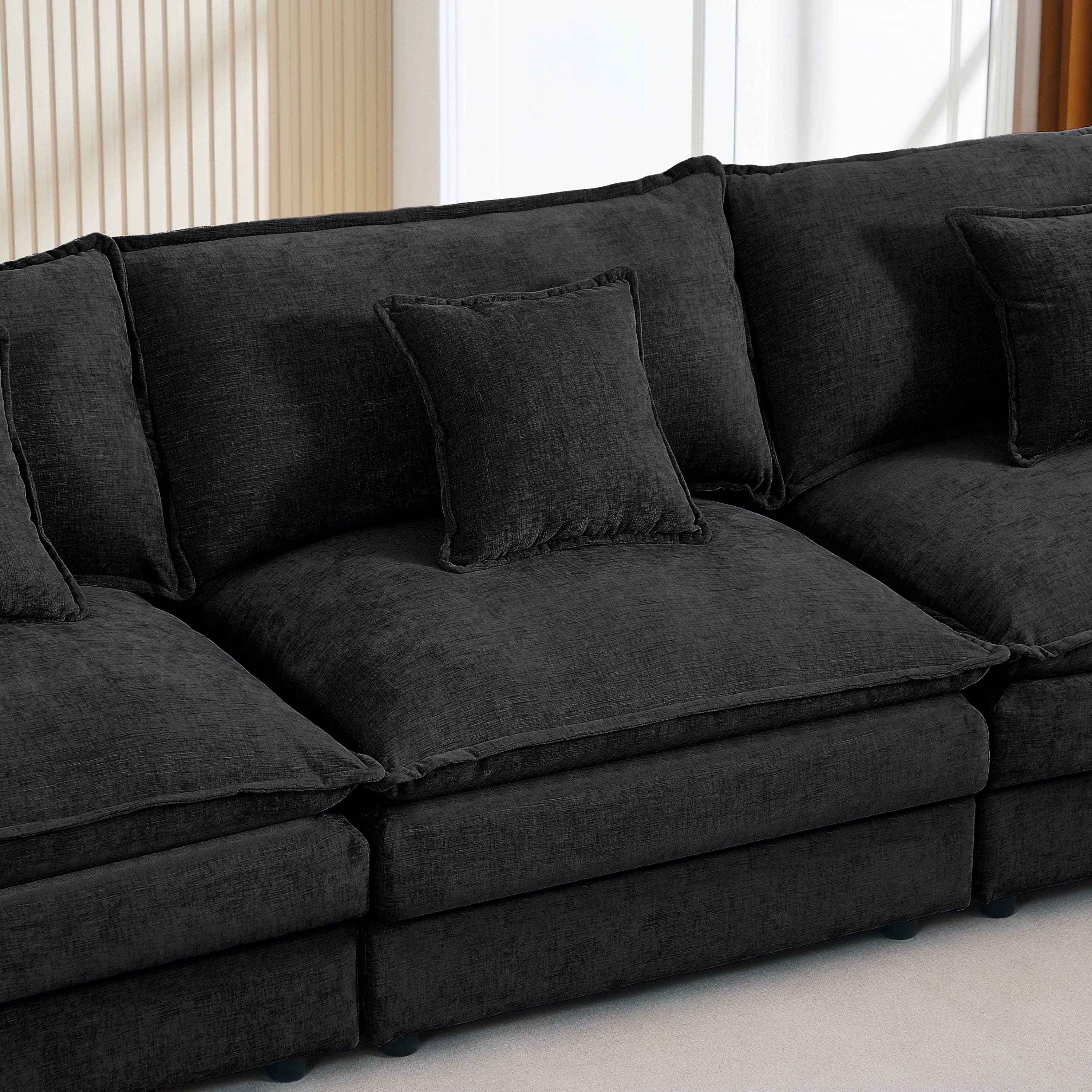 39F Inc. - Wholesale Sofa - Lunara 130" U-Shaped Sectional Sofa w 2 Ottomans,7 Colors19