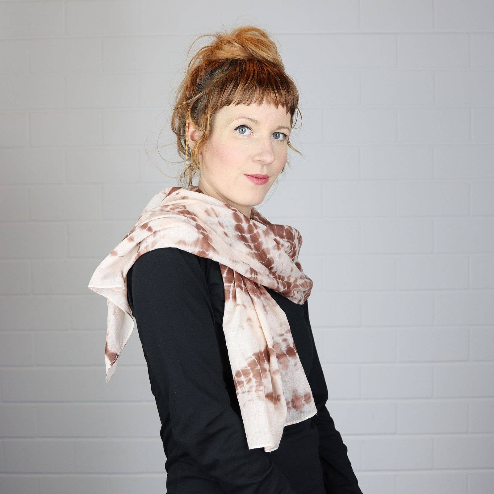 Tribal Trade GmbH - Vendita all'ingrosso Sciarpa - Unisex - Sciarpa Bamboo marrone tie dye 40x140 cm Fazzoletto da collo9