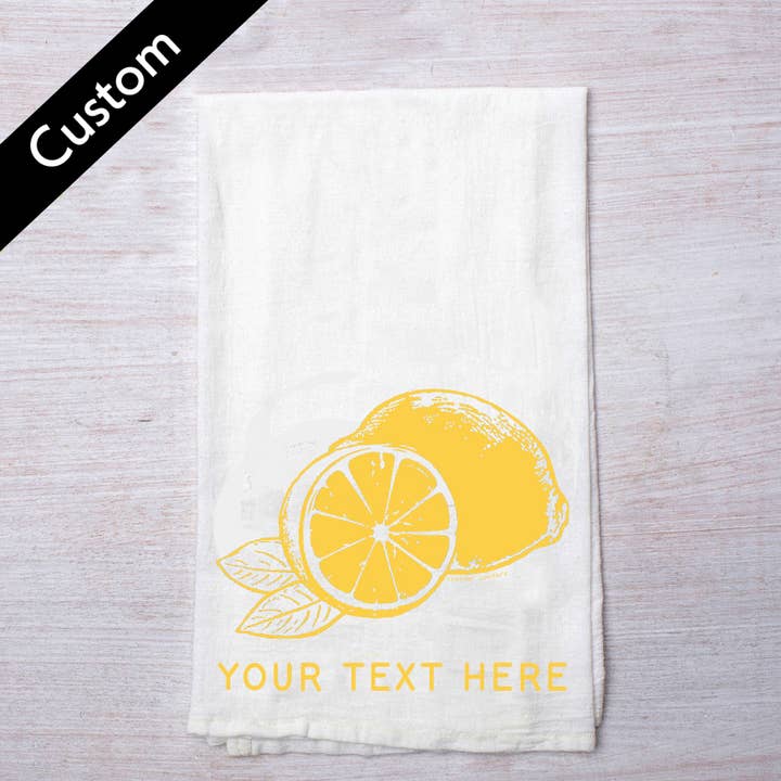 Customizable Tea Towel | Lemons | Name Drop | Souvenir for wholesale by Counter Couture