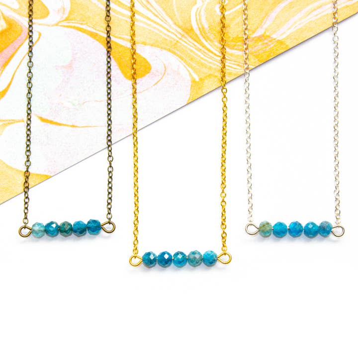 Apatite Dainty Stone Bar Choker for wholesale by All the Tiny Pieces