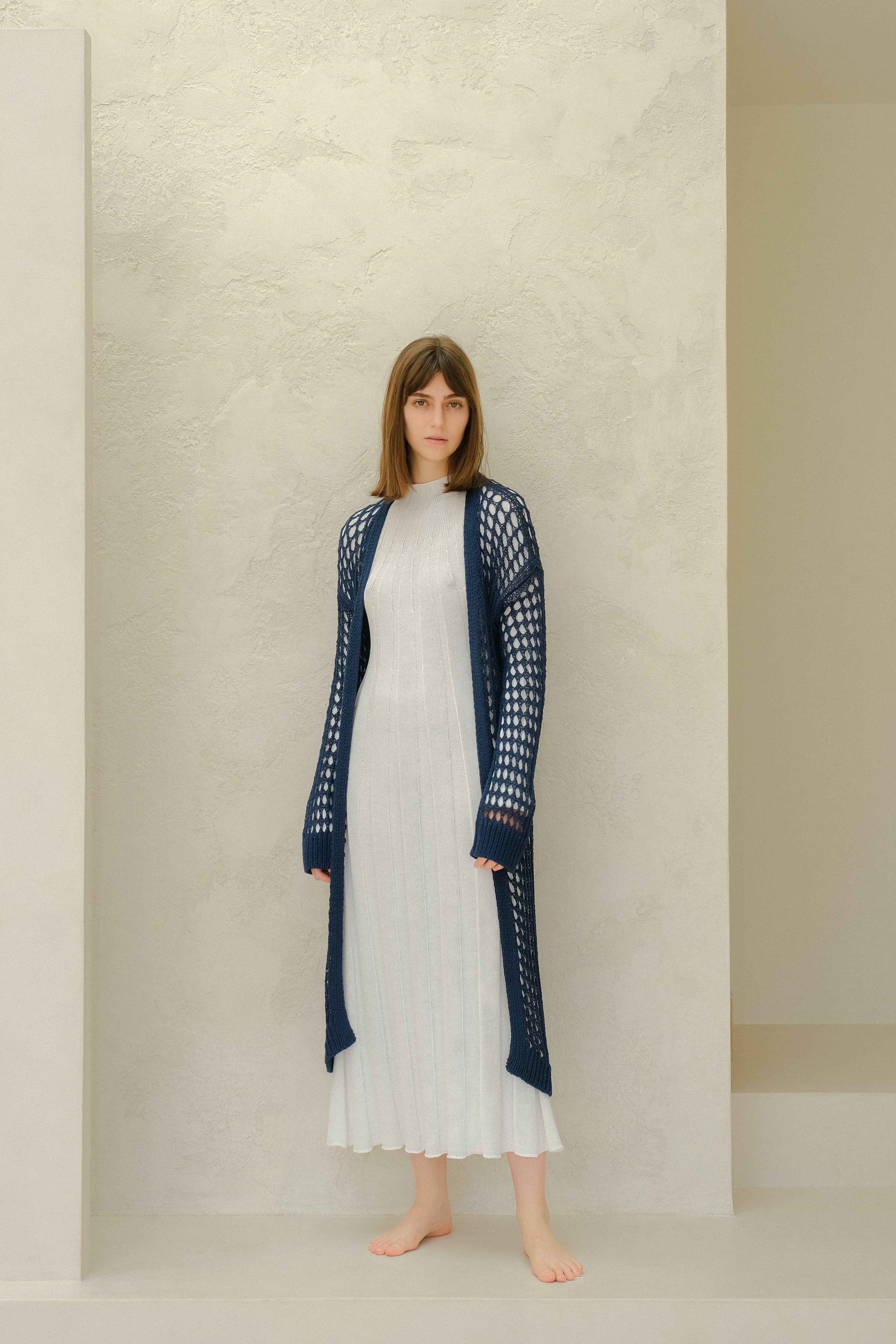 Lèmme – Engroshandel Cardigan - Dame – Fin bomulds hæklet maxi-cardigan10