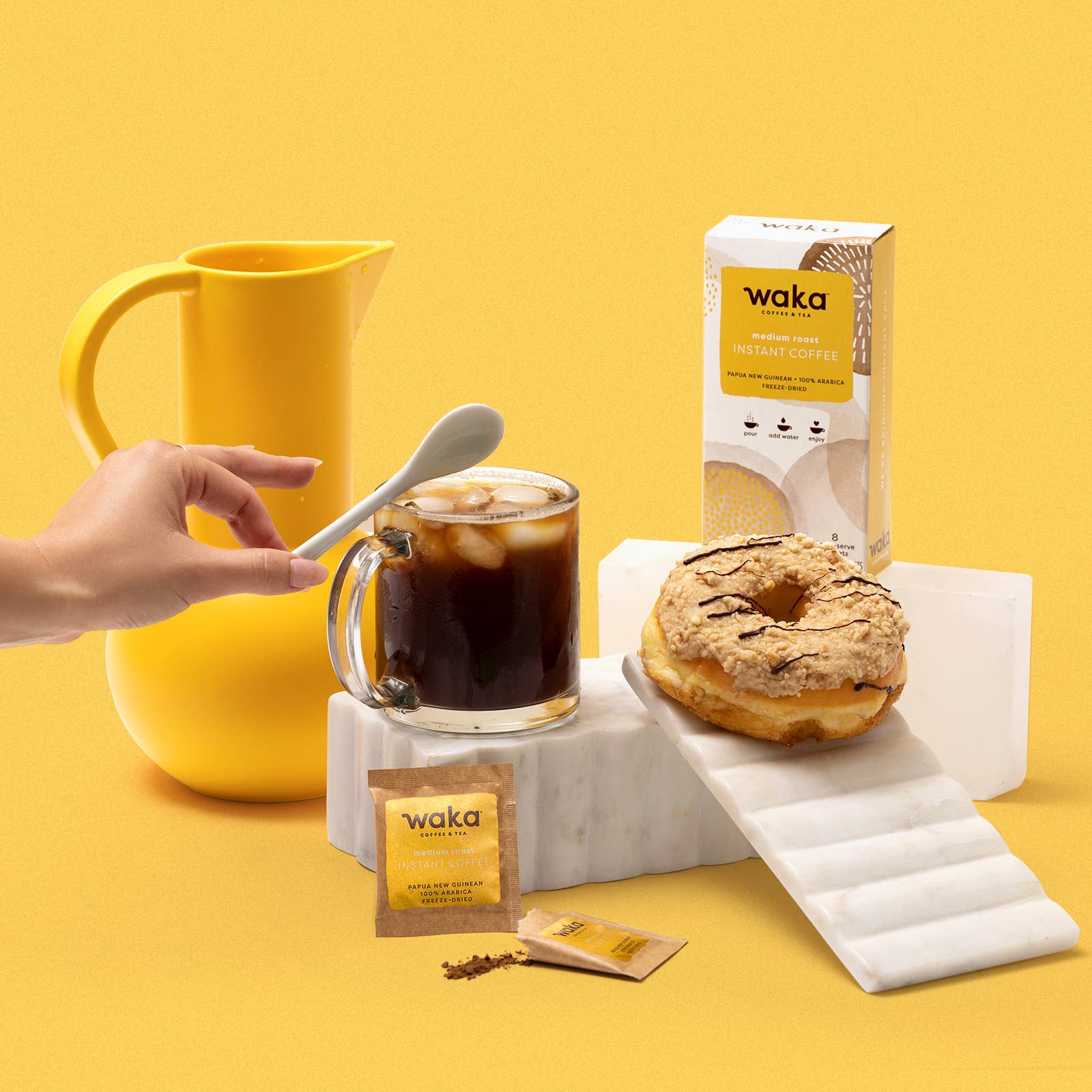 Waka Coffee & Tea - Wholesale Instant Coffee/Espresso - Medium-Strong Roast Single-Serve Instant Coffee 8 ct Box2