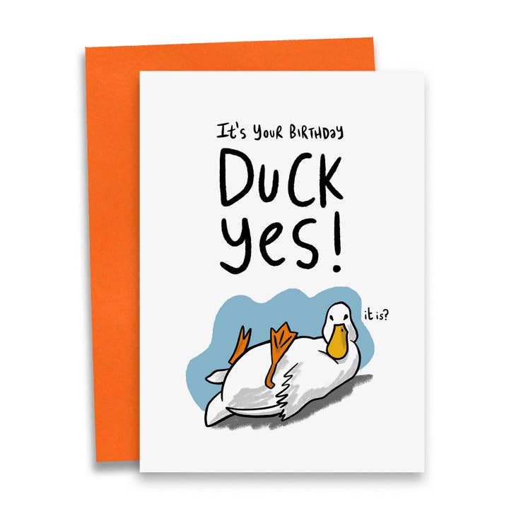 Duck Yes| Funny Birthday Card for wholesale by Debmon Design