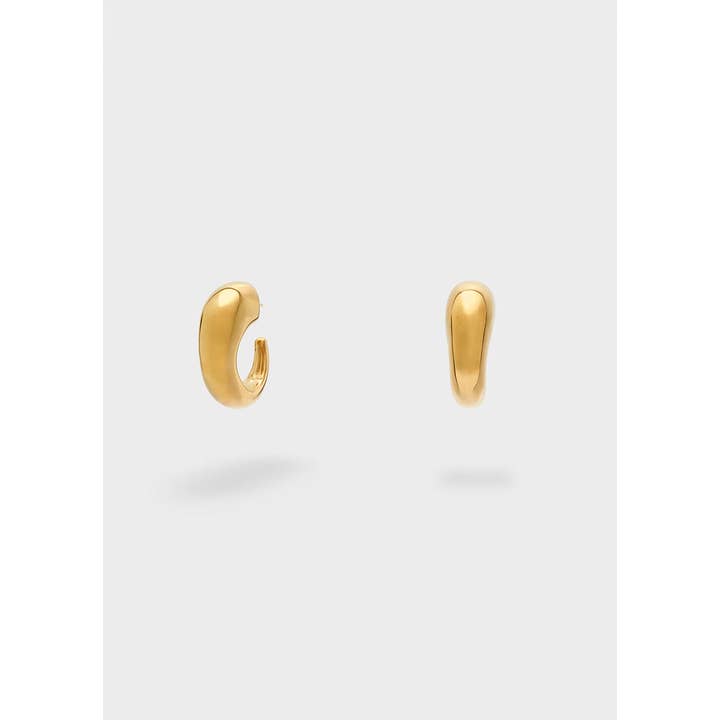 NALI' - Wholesale Hoop Earrings - CURVED SEMICIRCLE EARRINGS S. STEEL GOLD - N642
