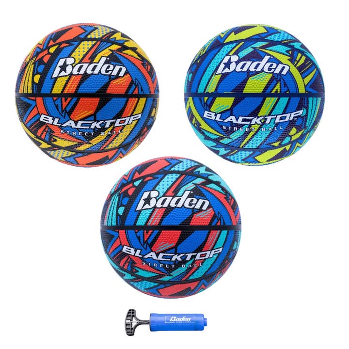 Blacktop Mini Rubber Basketball 3 Pack Set for wholesale by Baden Sports
