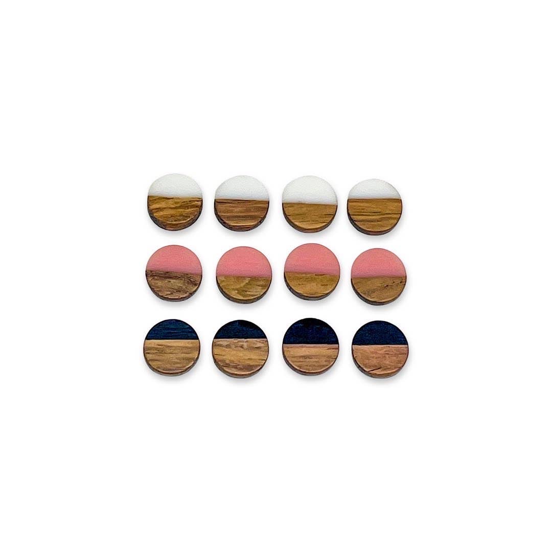 Shantiques Mini Creations – Engroshandel Ørestikkere – Øreringe - Træ Grain Lille Cirkel0