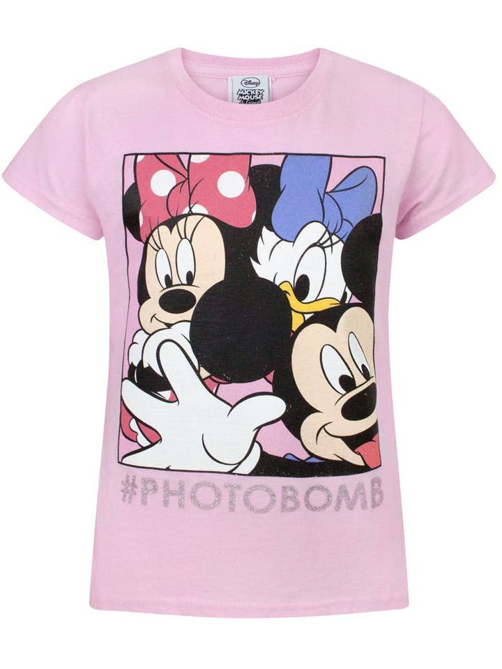 T-shirt rose à manches courtes pour fille Disney Minnie Mouse pour la vente par Vanilla Underground
