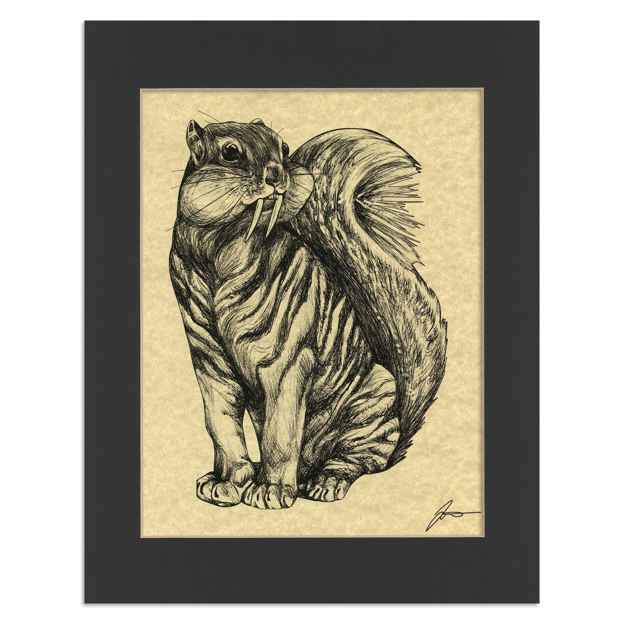Whatif Creations - Wholesale Art Print - Sabertooth Squirrel 11x14" Parchment Print0