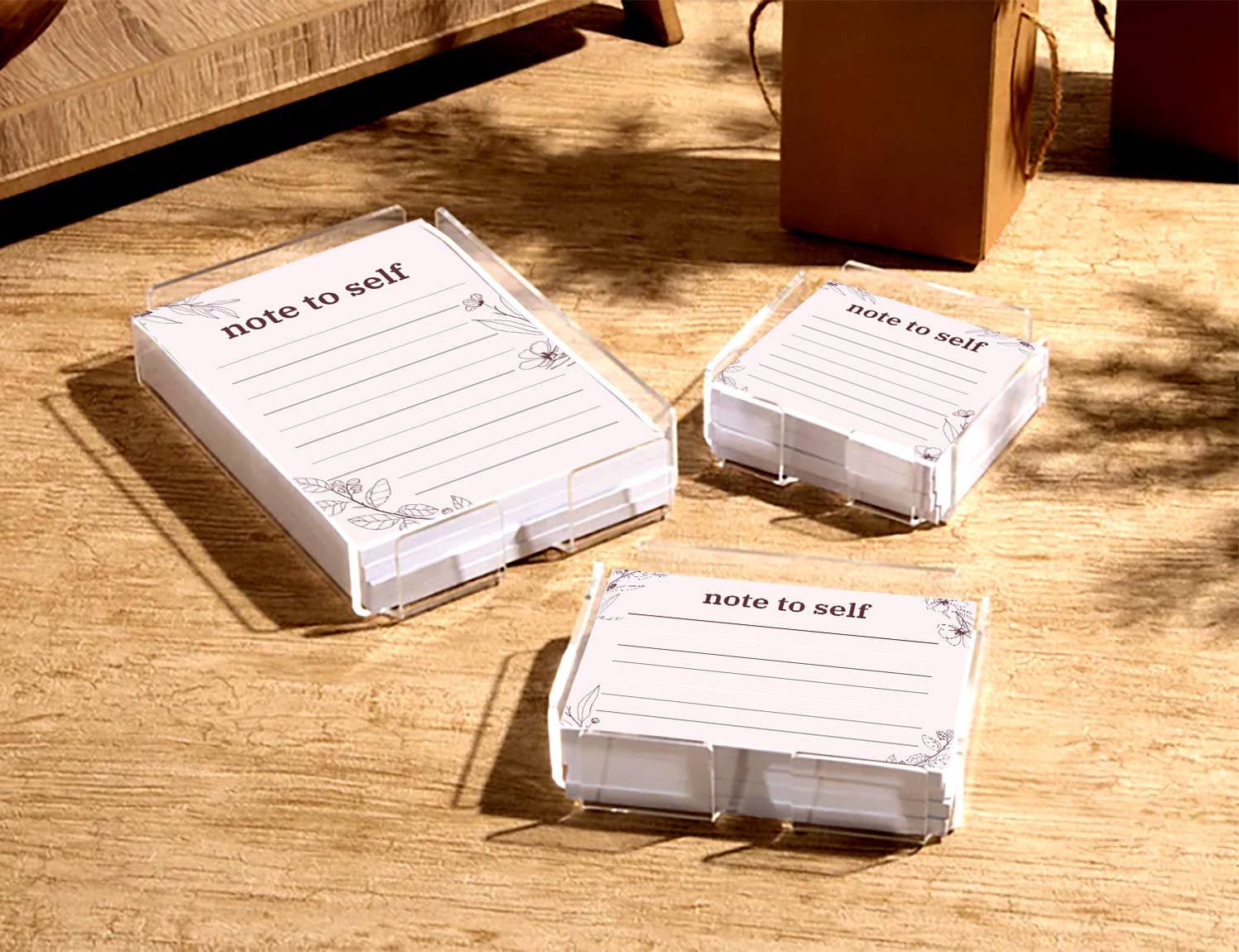 Post-it® Notes Design Series – wholesale Skrivbordsfack – ✨ Klar akrylbricka – Passar 3x3, 3x4 & 4x6 Post-it®-lappar1