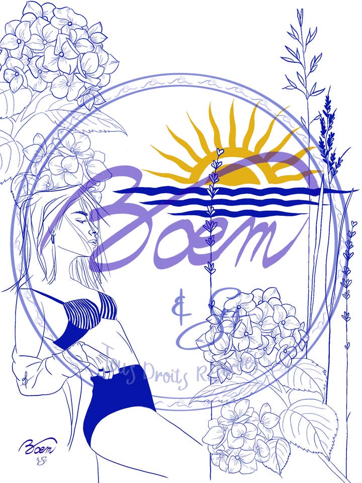 Illustrazione - Floriane Saint-Tropez per la vendita all'ingrosso da parte di BOĒM & SEA