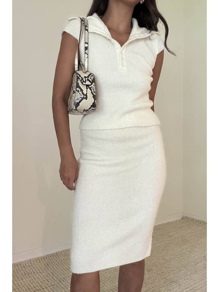 ENSEMBLE DE JUPE-POLO CÔTELÉE DOUCE pour la vente par Et Clet