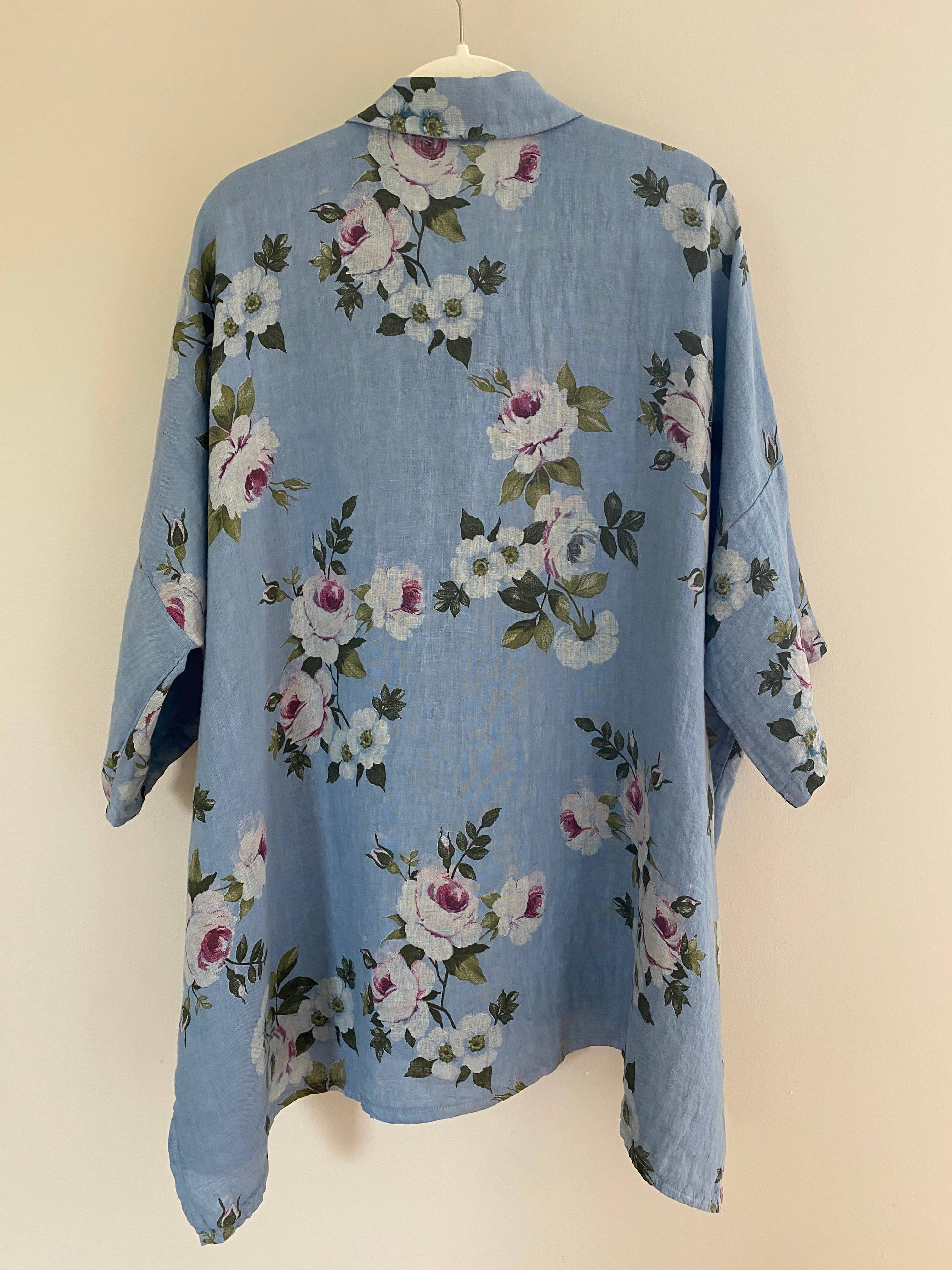 Miss Rose Sister Violet - Venta al por mayor Camisa con botones - Mujer - MUJERES - Camisa FLORAL de Lino Teddy2