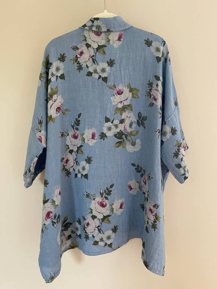 Miss Rose Sister Violet - Venta al por mayor Camisa con botones - Mujer - MUJERES - Camisa FLORAL de Lino Teddy2