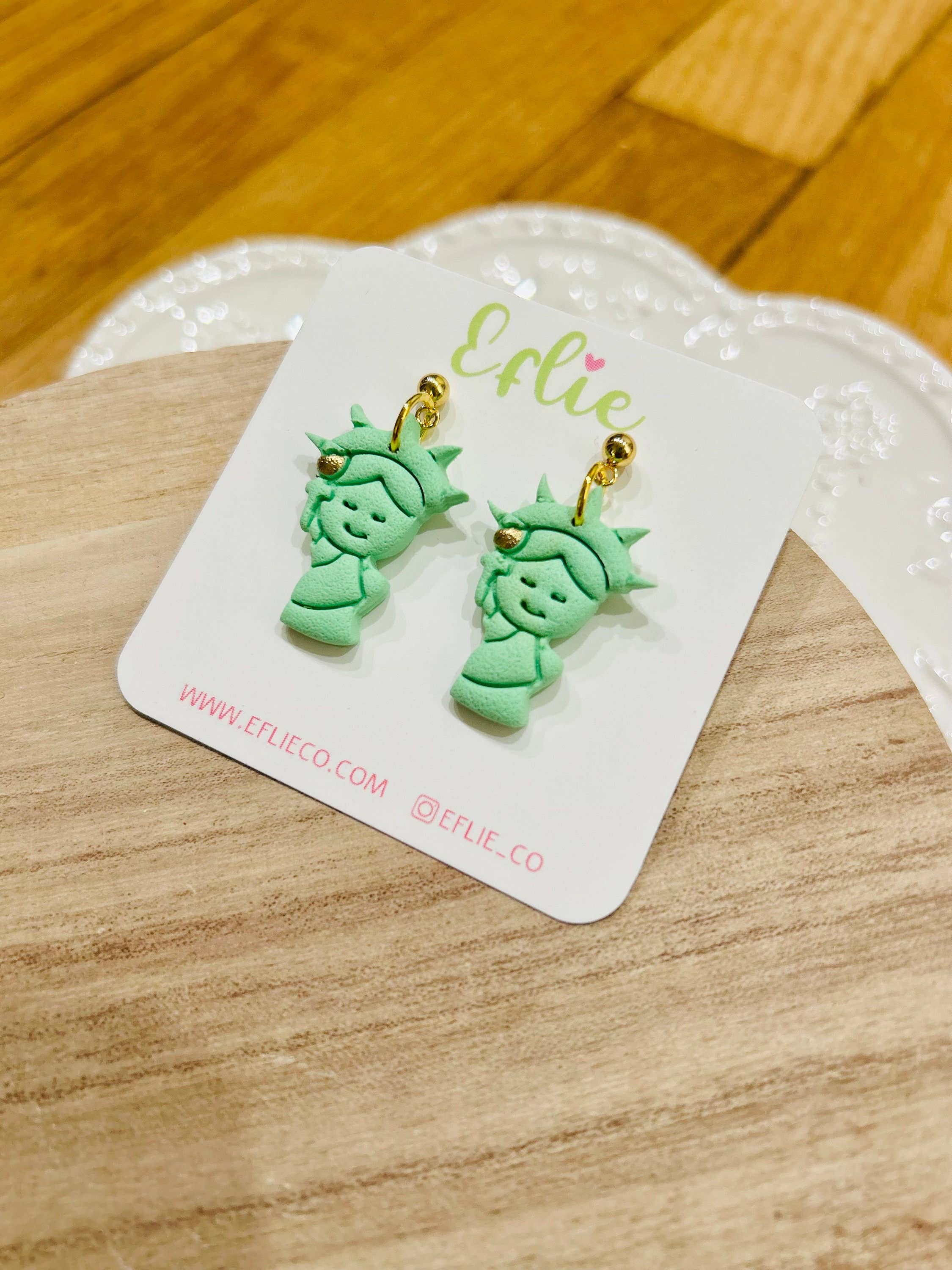 Eflie - Vente Boucles d'oreilles pendantes - Boucles d'oreilles Statue de la Liberté pour le jour de l'indépendance de New