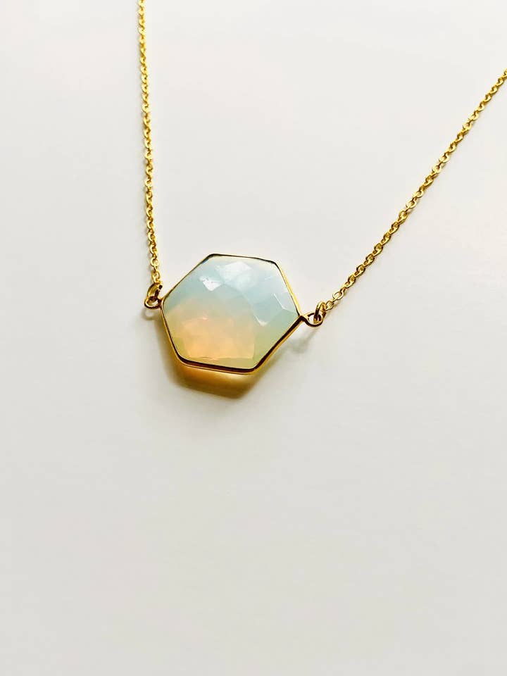 Birthstone Necklaces - October - Opal for wholesale by Maya Joy in the World