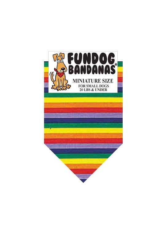 FunDog Bandanas - Wholesale Pet Bandana - Dog - 5 Pack - Rainbow Stripes Dog Bandana1