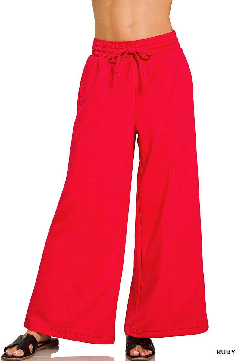 42POPS - Wholesale Pants - Women's - .....1024 Scuba Drawstring Wide Leg Pants w/  Pockets SI-289759