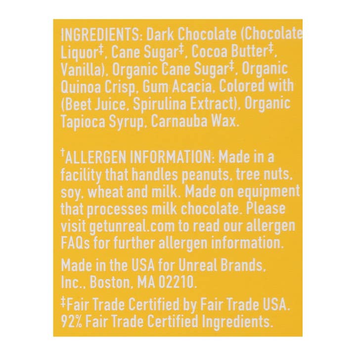 Ware Spark - Wholesale Chocolate Covered Sweets - Unreal - Crispy Quinoa Chocolate Gems - Dark Chocolate - Case Of 6 - 5 Oz.1