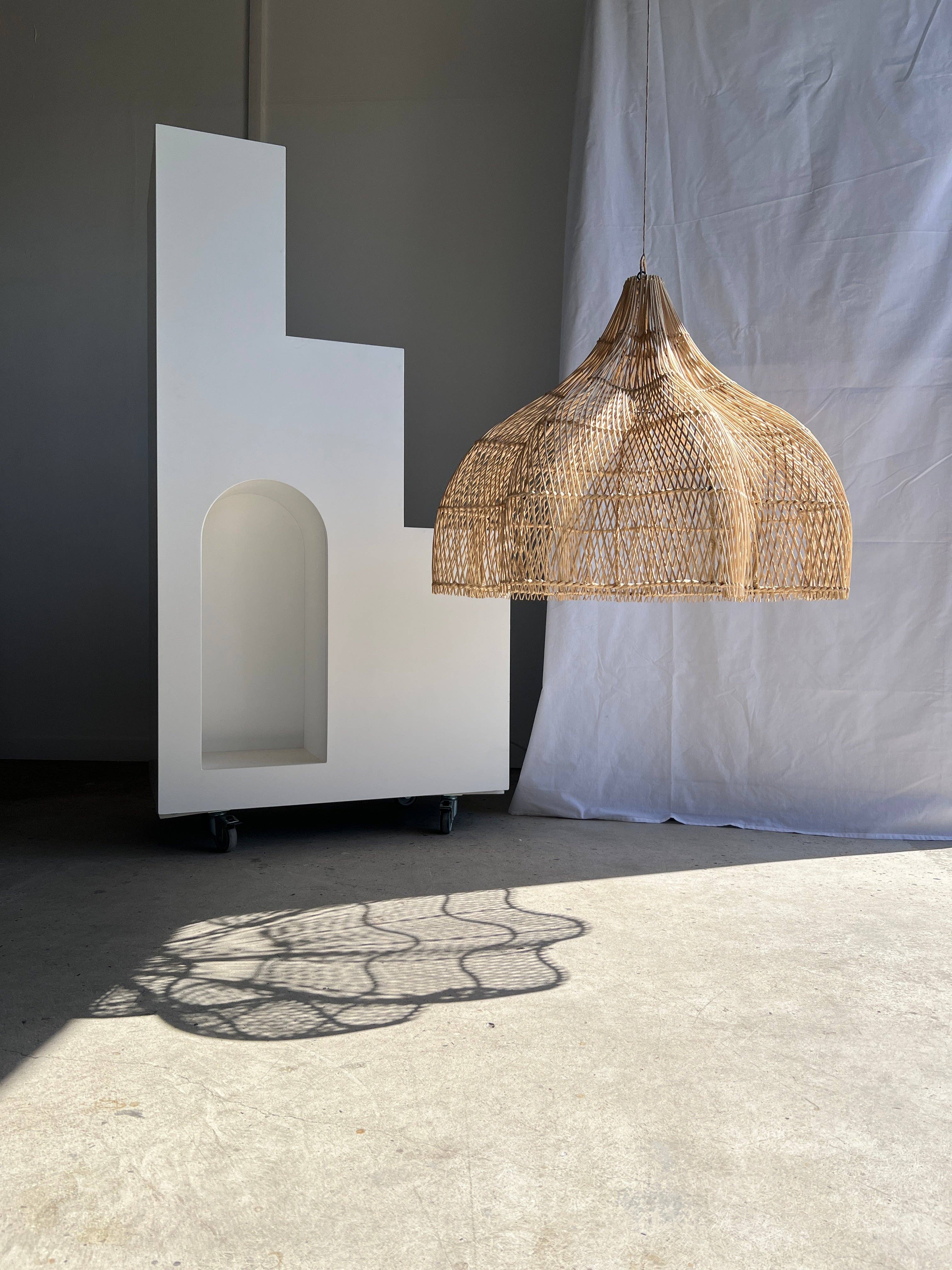 Office Objets - Wholesale Chandelier/Hanging Light - Pendant light, flower-shaped rattan fixture, tulip, corolla H:80cm D80cm19