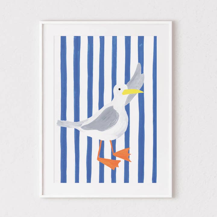 Charlotte Farr Illustrations - Wholesale Art Print - Trevor The Seagull Art print