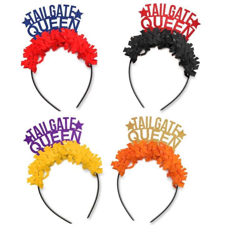 Fascia per capelli Tailgate Queen Game Day Football Party per la vendita all'ingrosso da parte di Festive Gal