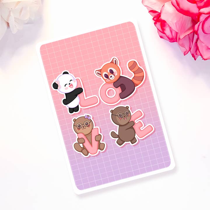 Valentine Friends 2022 Card - søde brevpapir for engroshandel hos Rosie Art Studio