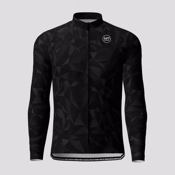 BLACK TRIANGLES OVAL Long Sleeve Cycling Jersey for wholesale on Faire3