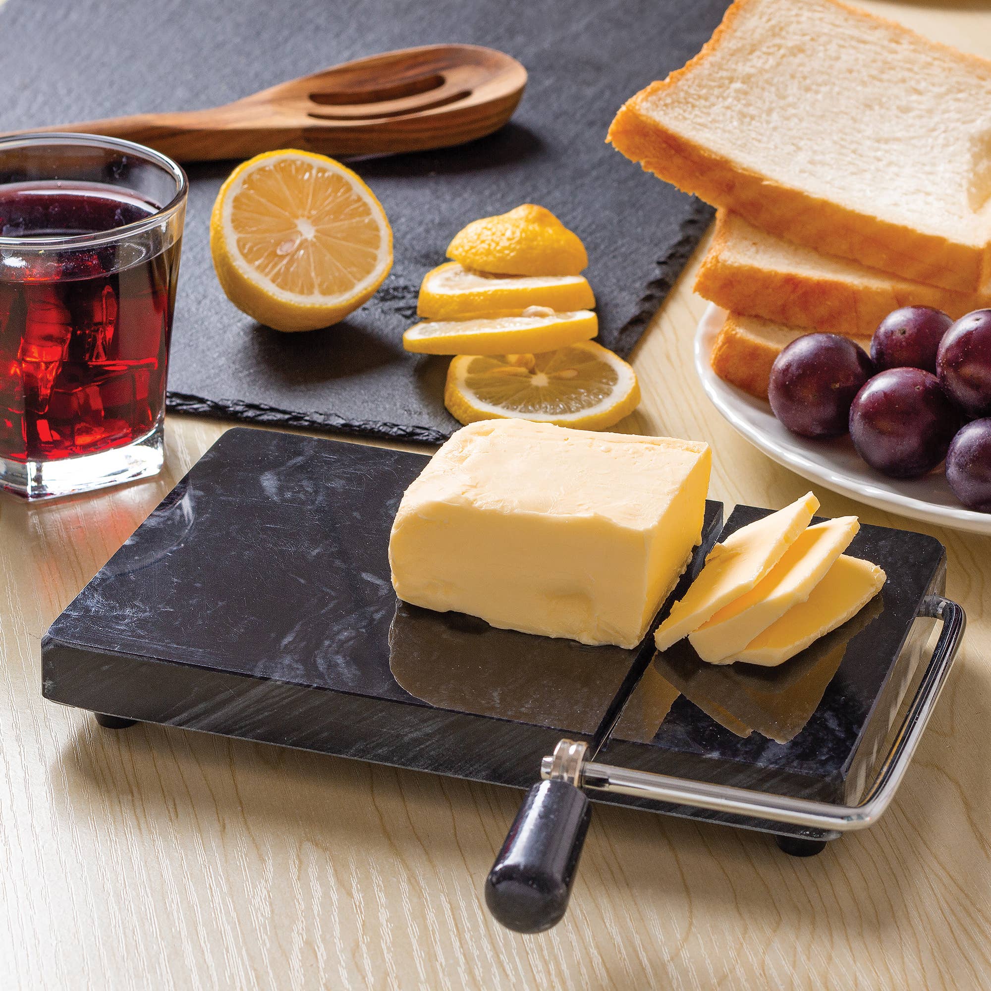 Fox Run Brands - Wholesale Cheese Spreader - Fox Run Marble Cheese Slicer, Black, 5" x 8.25" x 1.25"5