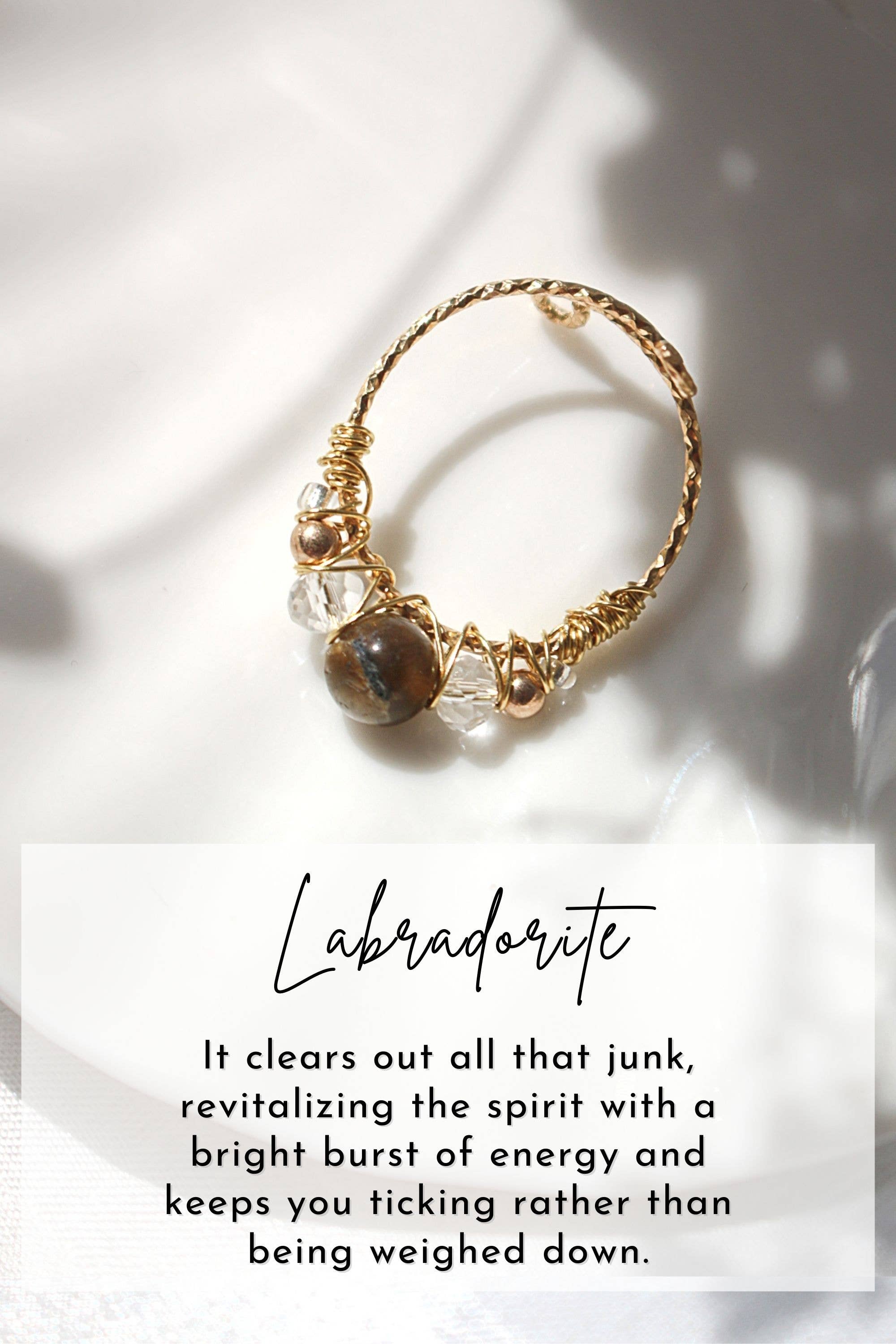 Divine Dulcet – wholesale Single stone/solitaire ring – "Marquise" | 18K Natural Crystals Hand Wired Adjustable Ring15