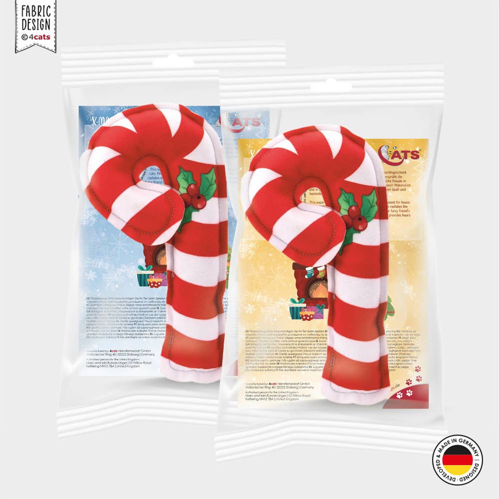 4cats Heimtierbedarf GmbH - Wholesale Speeltje - Kat - 4cats kerstcollectie candy cane - 6 stuks6
