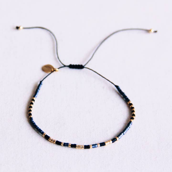 Miyuki armband - svart/grå/guldpläterad för wholesale av Bazou