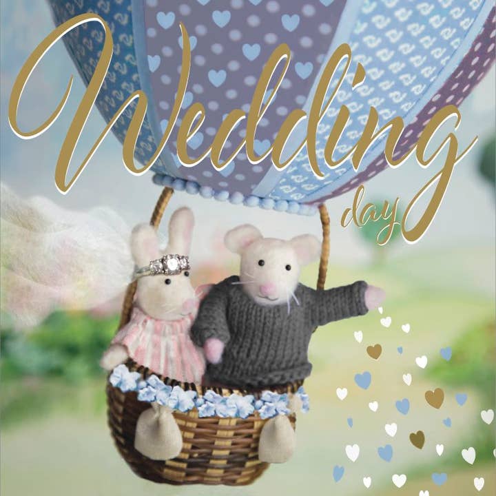 Wedding Day balloon - Greetings Card for wholesale by Maddy's Mice