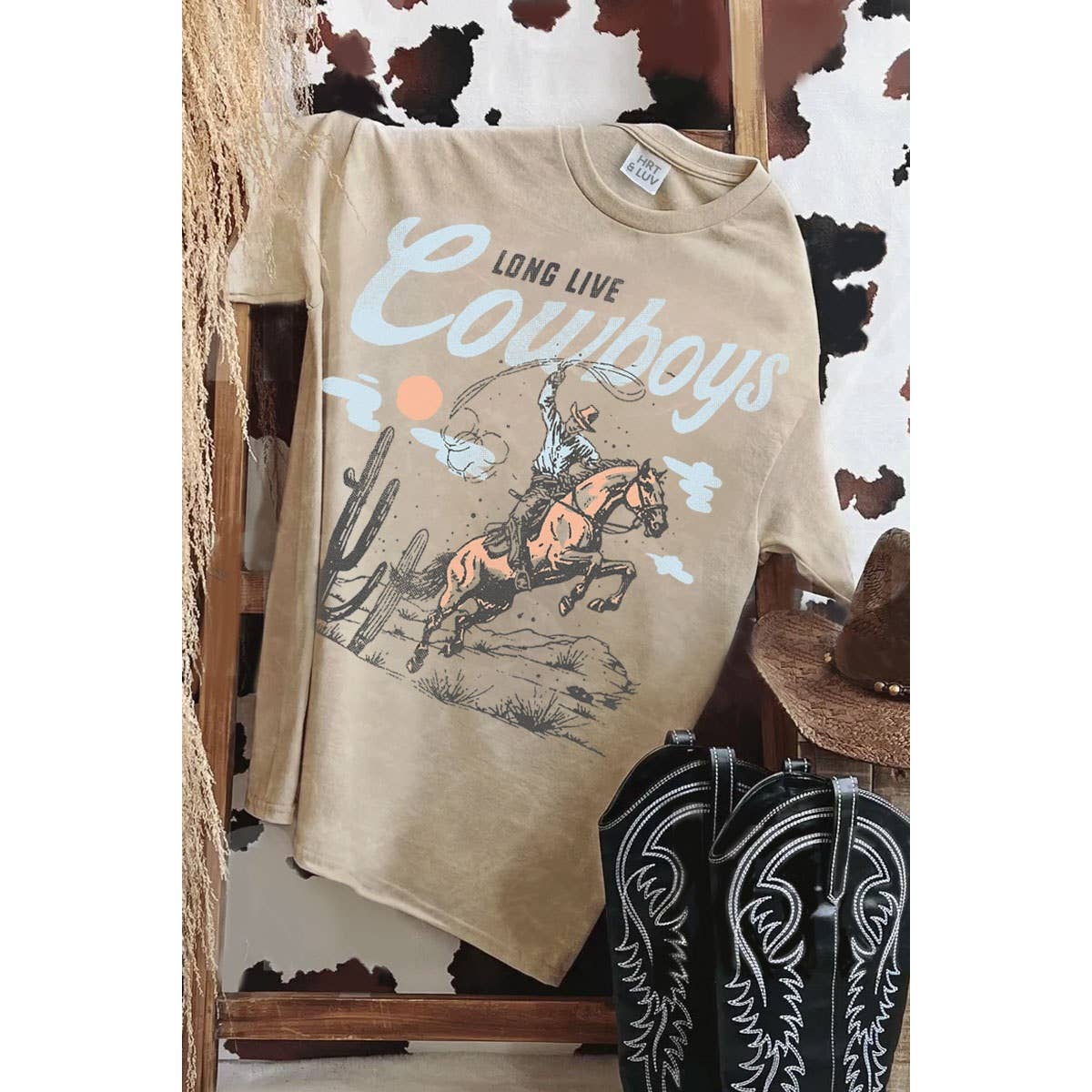HRTandLUV - Wholesale T-Shirt (Graphic) - Women's - LONGLIVE COWBOYS  MINERAL GRAPHIC TEE3