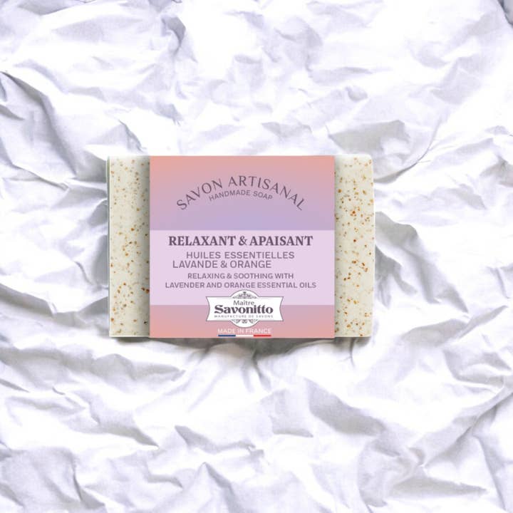 MAITRE SAVONITTO – wholesale Bar Soap – Relaxing & soothing soap 100g lavender & orange1