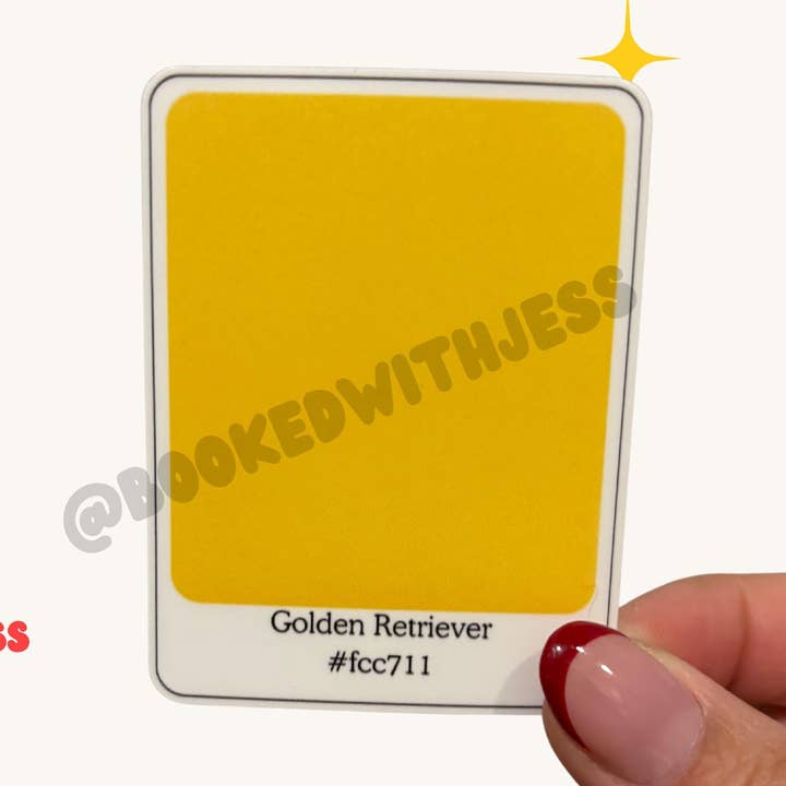Golden Retriever Paint Chip Sticker for wholesale by Booked with Jess