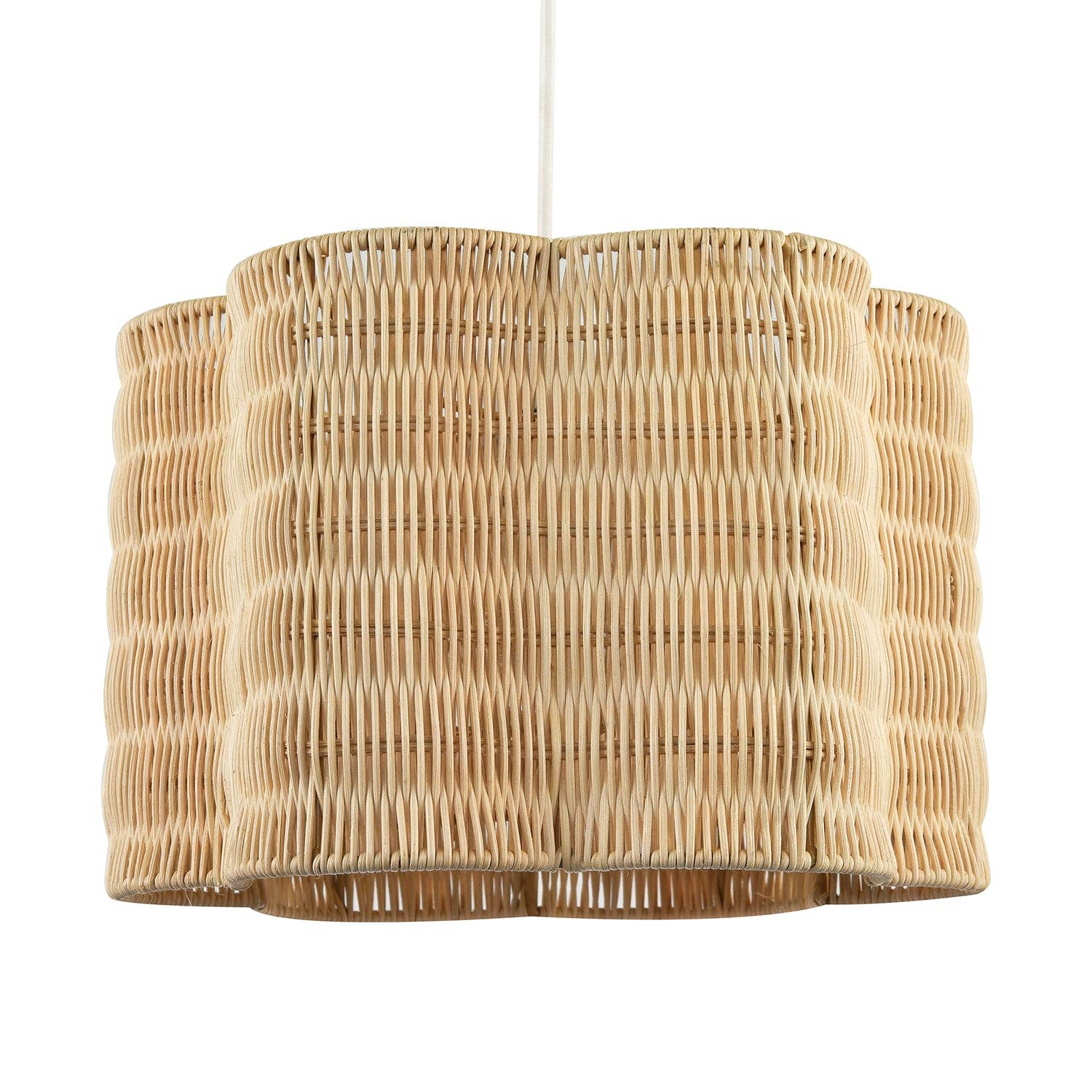 Happy Homewares – wholesale Lampshade – Classic Scallop Edged Natural Rattan Wicker Pendant Lighting Shade1