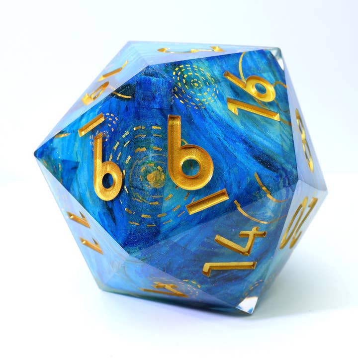 Astral Tide | 50mm D20 | Oversized Art Core Dice for wholesale by Tabletop Dominion Limited