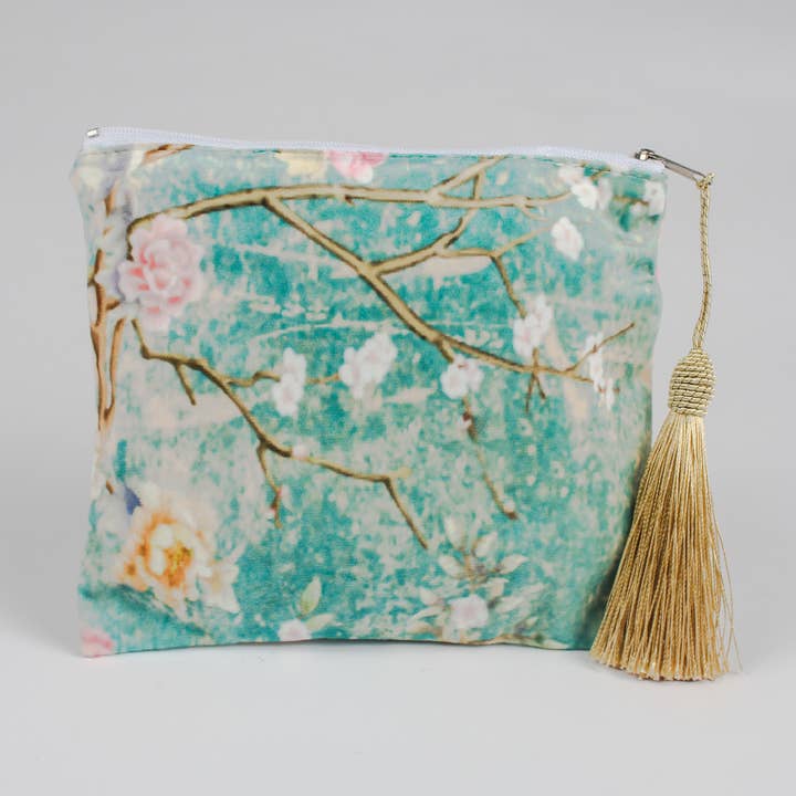 Portafoglio con zip in velluto - Japanese Blossom per la vendita all'ingrosso da parte di Originals International Ltd