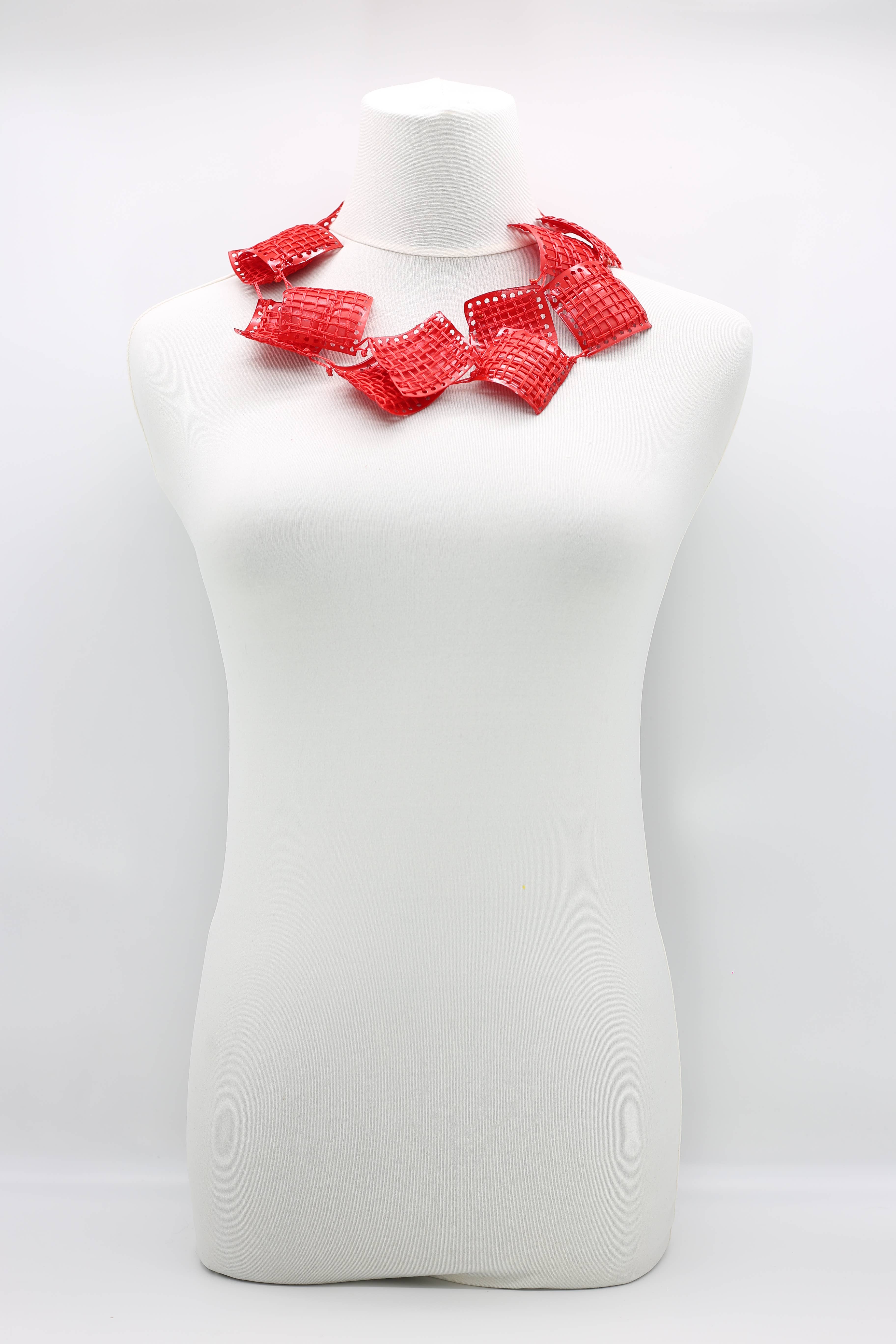 Jianhui London - Wholesale Bib Necklace - Thread On Square Recycled Plastic Necklace5