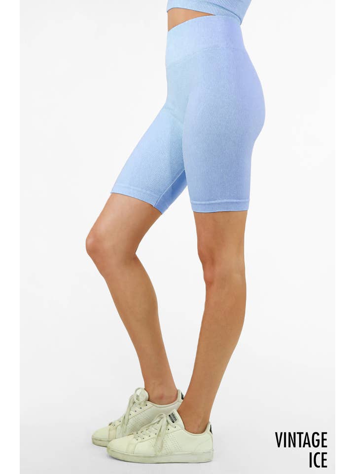 NIKIBIKI - Wholesale Athletic Shorts - Women's - NB8055 - Vintage Ribbed Highwaist Biker Shorts17