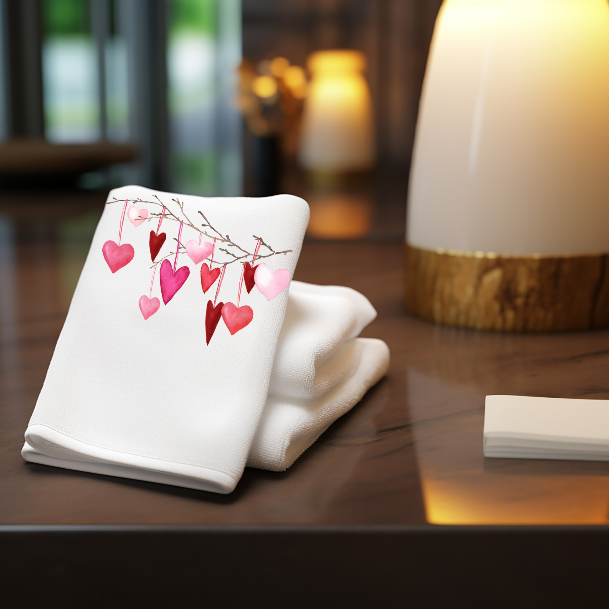 Fernville Creations - Wholesale Hand Towel - Valentine Heart Tip Towel, Spring Tea Towel, Elegant Bath6