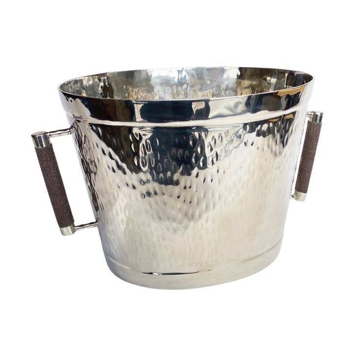 Seau à boissons ovale en acier inoxydable forgé à la main SSB20 Shagre pour la vente par VIVO