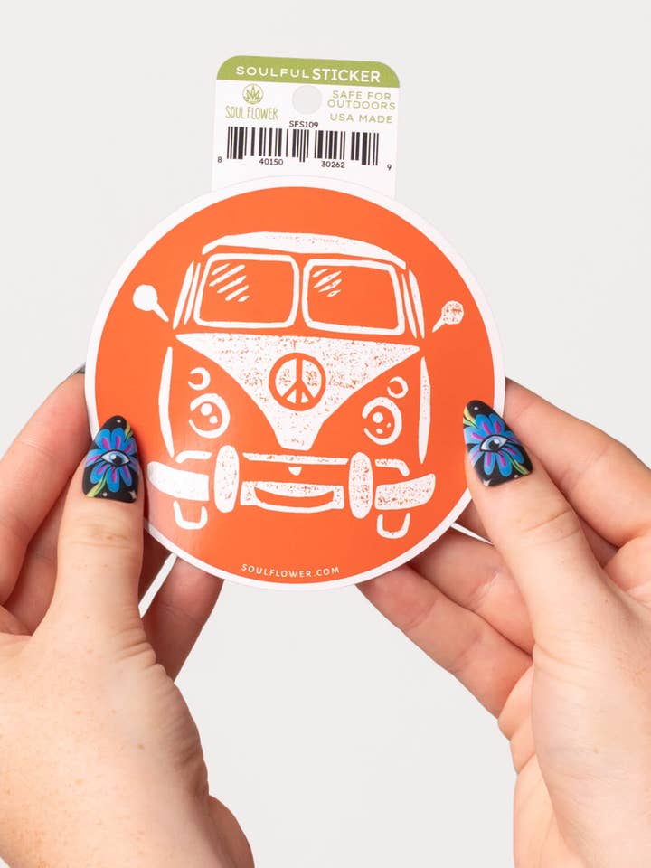 Hippie Bus Sticker for wholesale by Soul Flower